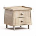 Wooden nightstand with two drawers and metal legs 45 x 40 x 50cm