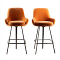 Gray upholstered counter stools with metal legs for kitchen use 45 x 50 x 100cm