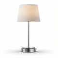Table lamp with fabric shade and stainless steel base 30 x 30 x 50cm