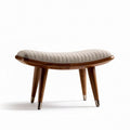 Mid-century modern upholstered ottoman with wooden legs 50 x 30 x 40cm