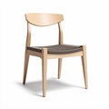 Wooden dining chair with woven seat and light natural finish 45 x 50 x 80cm