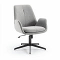 Gray upholstered swivel chair with adjustable height for home office use